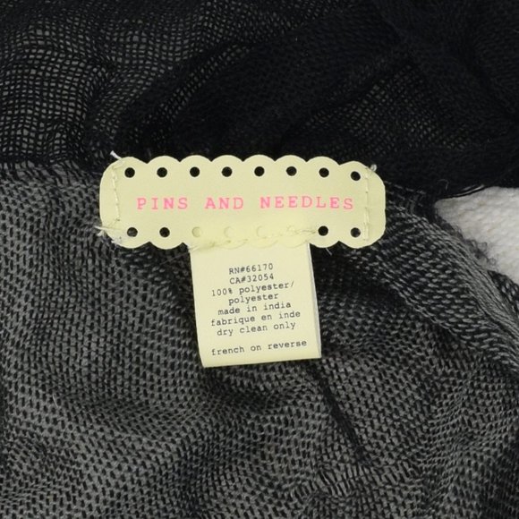 Urban Outfitters Pins Needles Evening Cocktail Scarf Scarves Black Tan Tassel - Picture 8 of 10